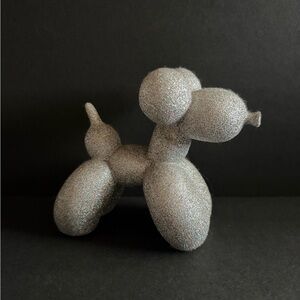 Glittery Silver Dog Balloon Figurine